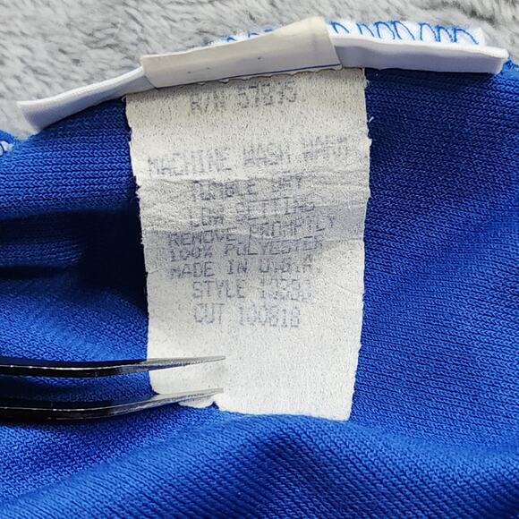 Vintage Item Eyes Skirt Suit Size 14 Blue Felted Sueded Polyester Elastic Waist - Picture 14 of 15